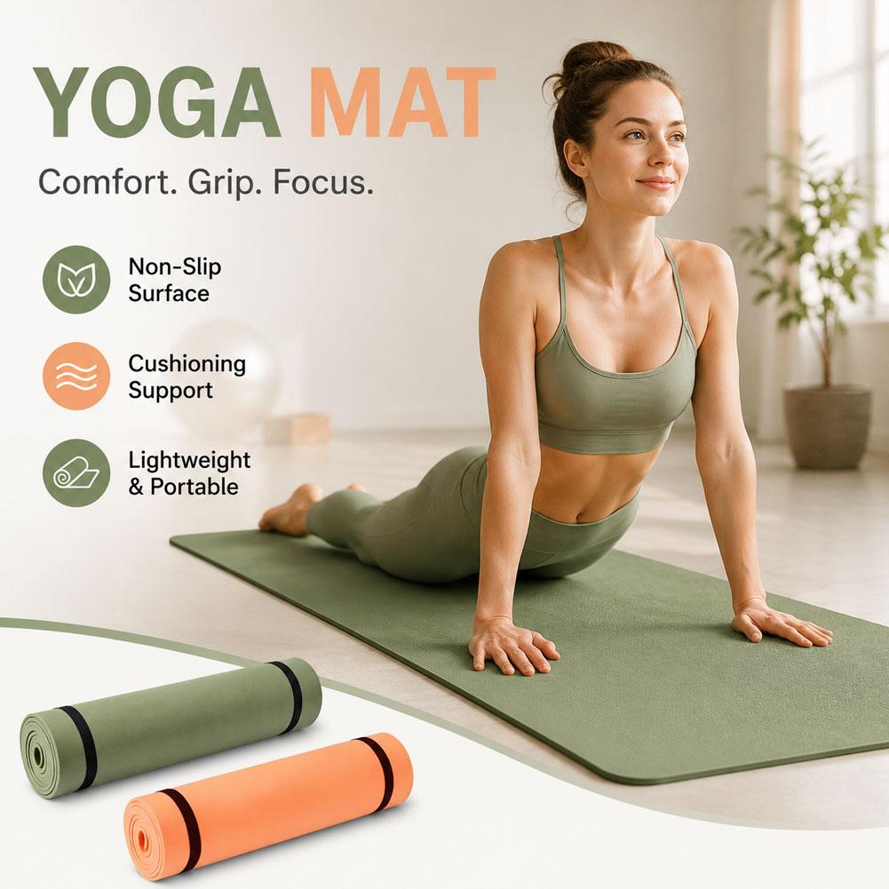 Thick Yoga Mat - 180x50cm Non-slip Pilates Yoga Mat Thick