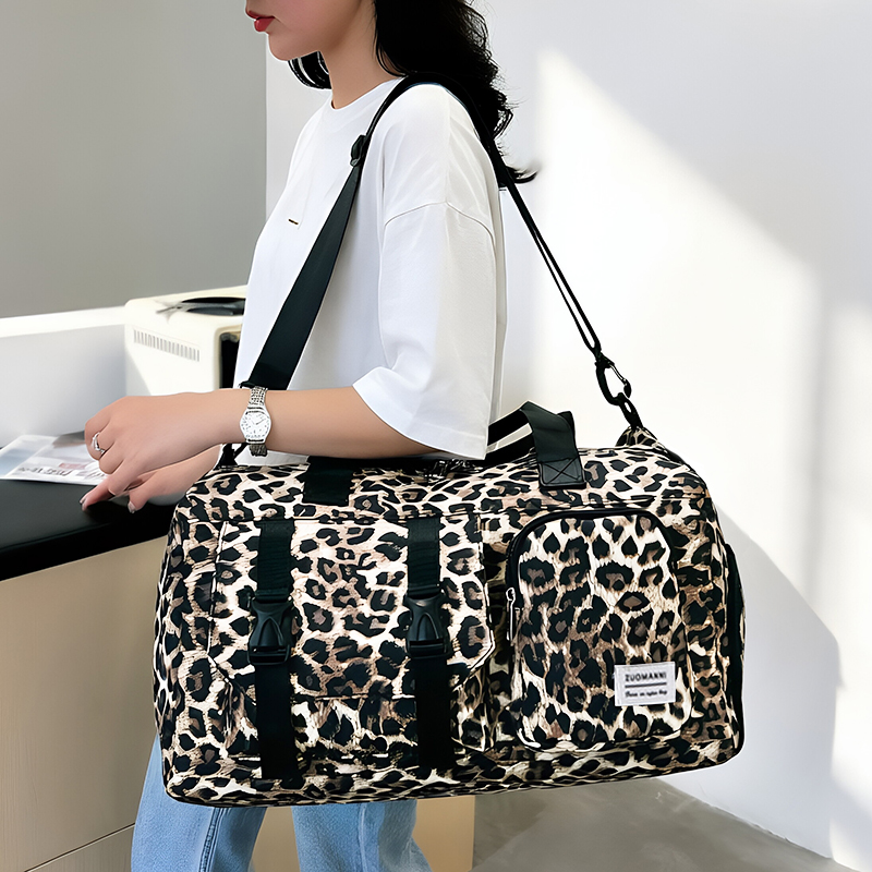Fashionable Leopard Print Spor - Yoga Fitness Bag recension och pris