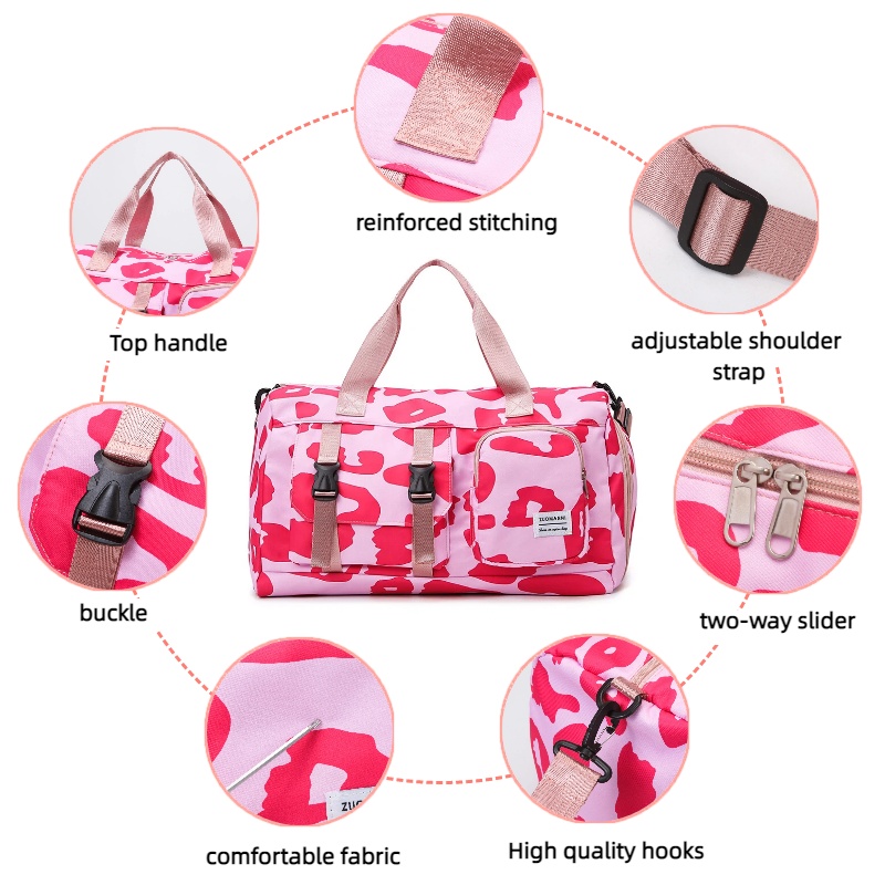 Fashionable Leopard Print Spor - Yoga Fitness Bag recension och pris