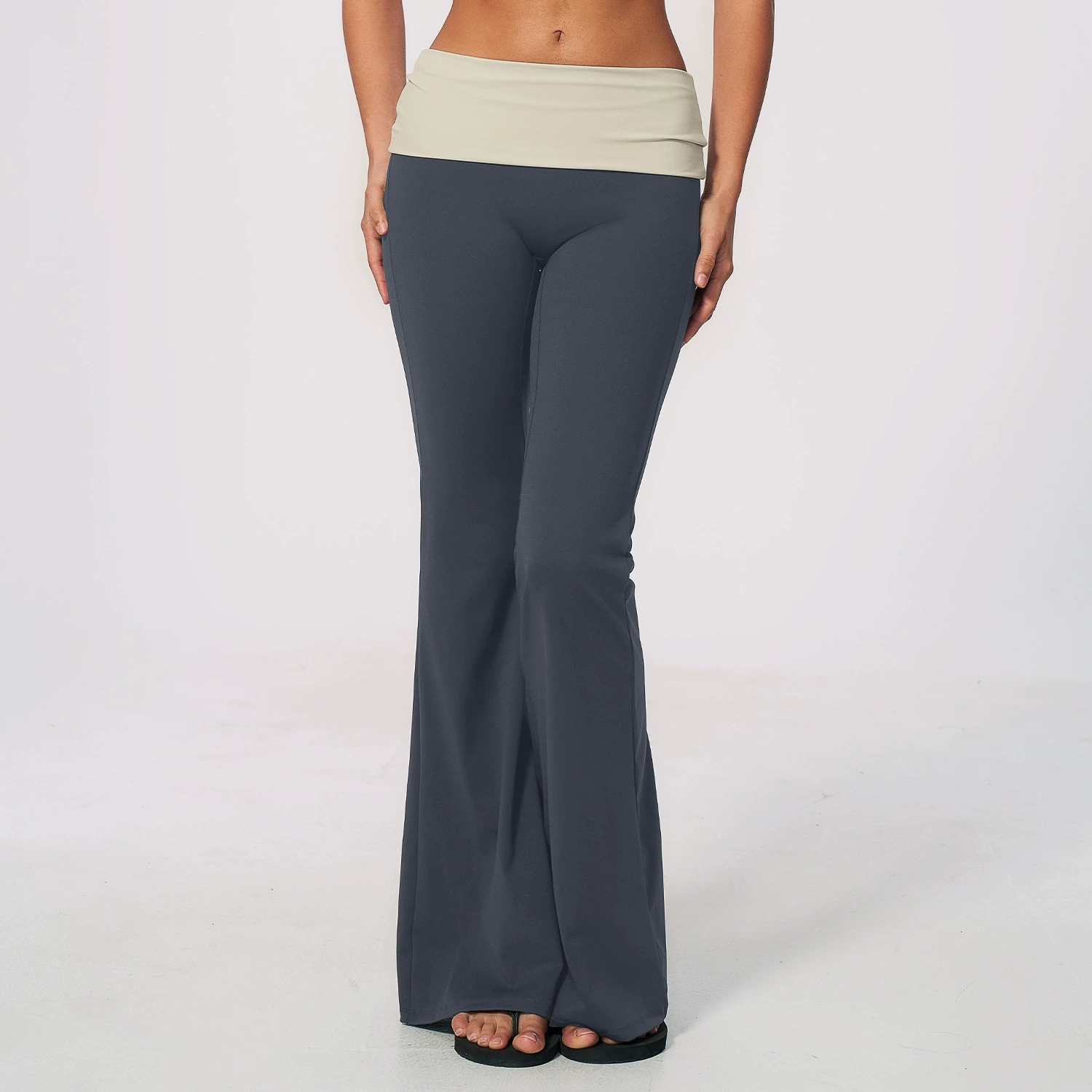 Fold Over Waist Yoga Flared Pa - J-Yoga Fitness recension och pris