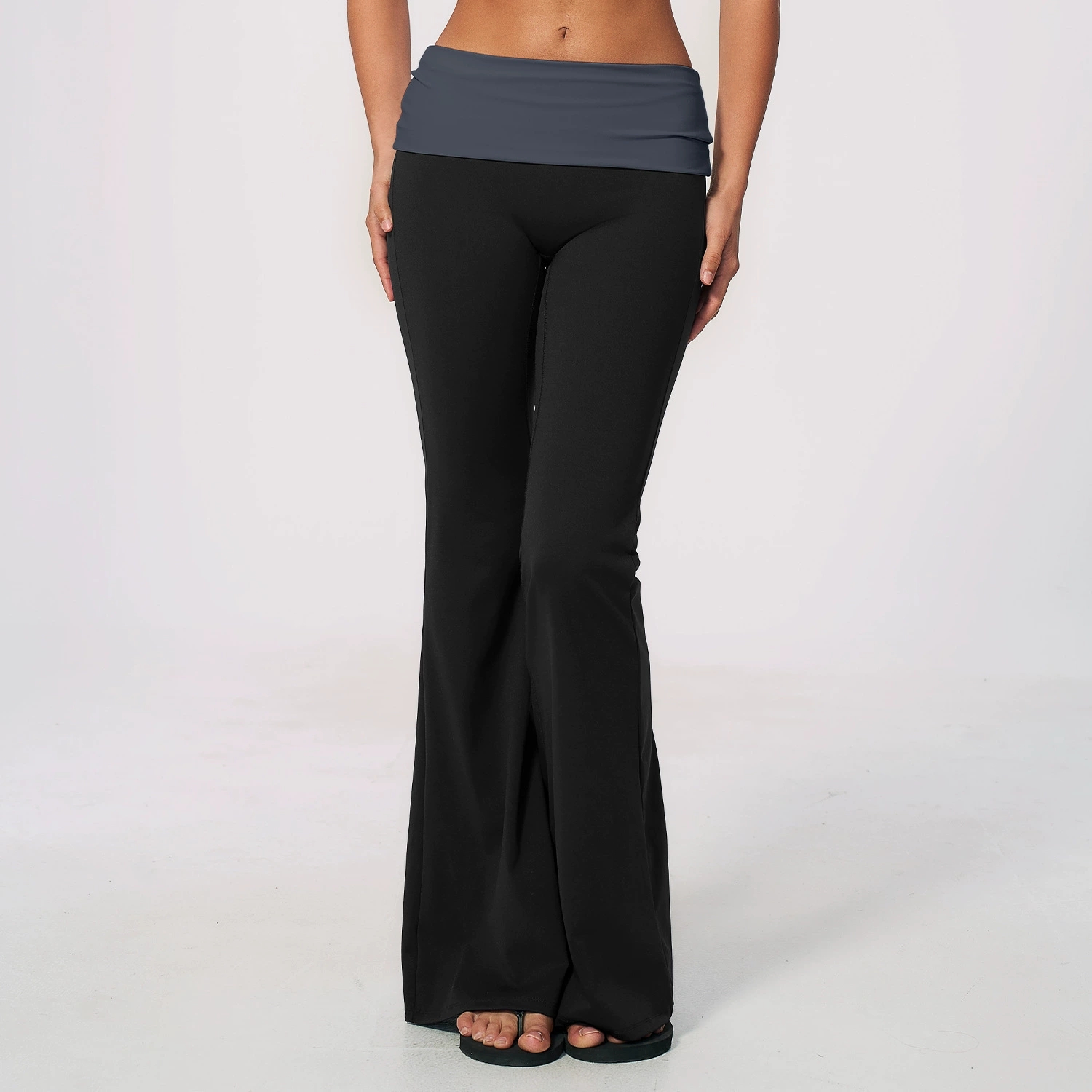 Fold Over Waist Yoga Flared Pa - J-Yoga Fitness recension och pris