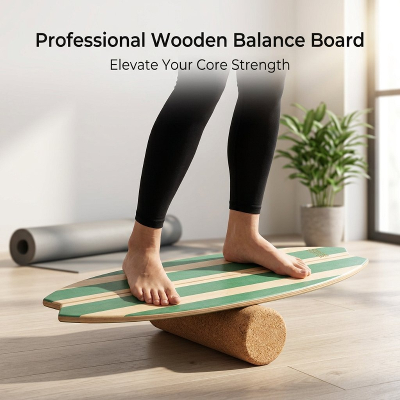 `Fish‑Shaped Wooden Surfing Ba - Yoga Fitness Gear recension och pris