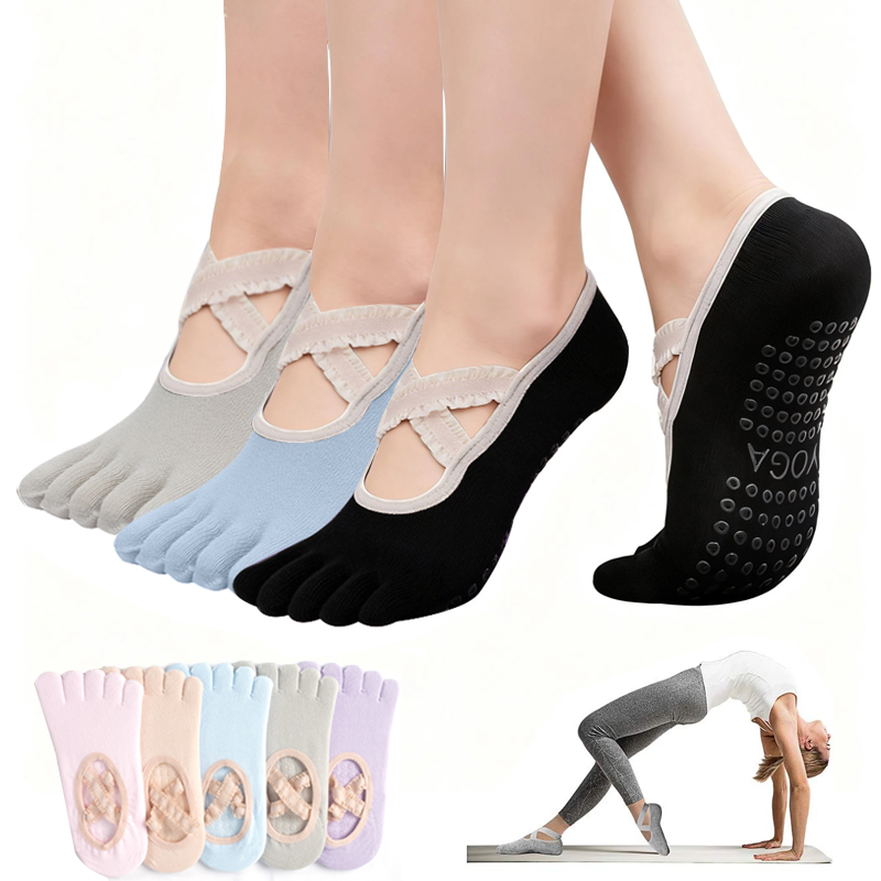 Ladies Non-Slip Pilates Socks  - Yoga Fitness Women recension och pris