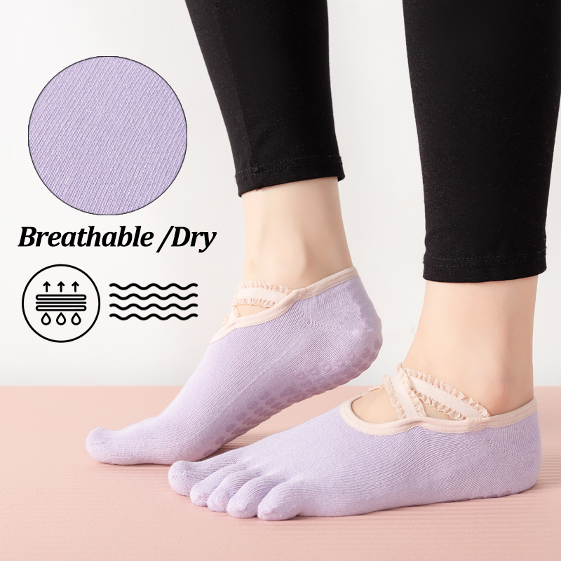 Ladies Non-Slip Pilates Socks  - Yoga Fitness Women recension och pris