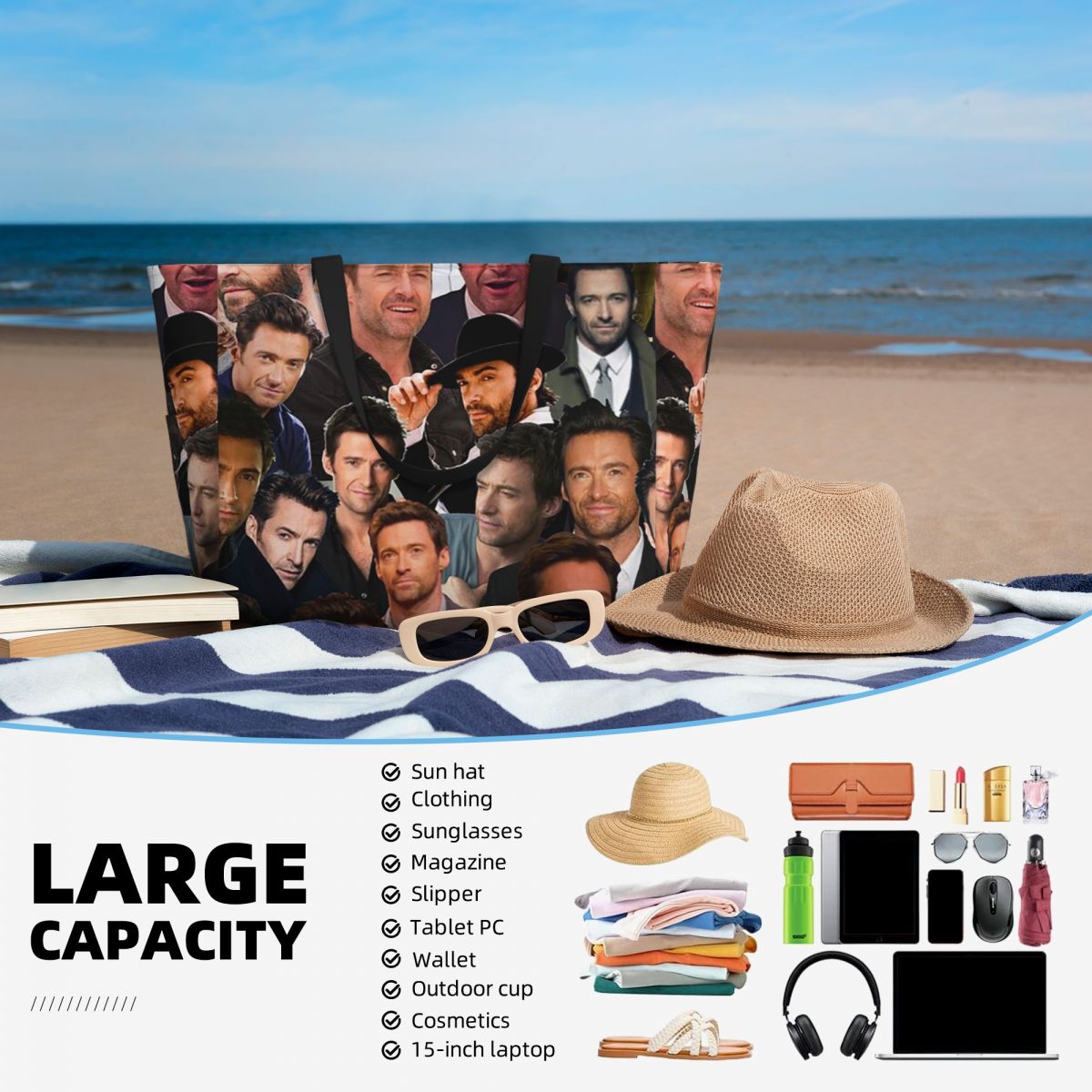 Hugh Jackman Photo Collage Bea - Yoga Fitness Photos recension och pris