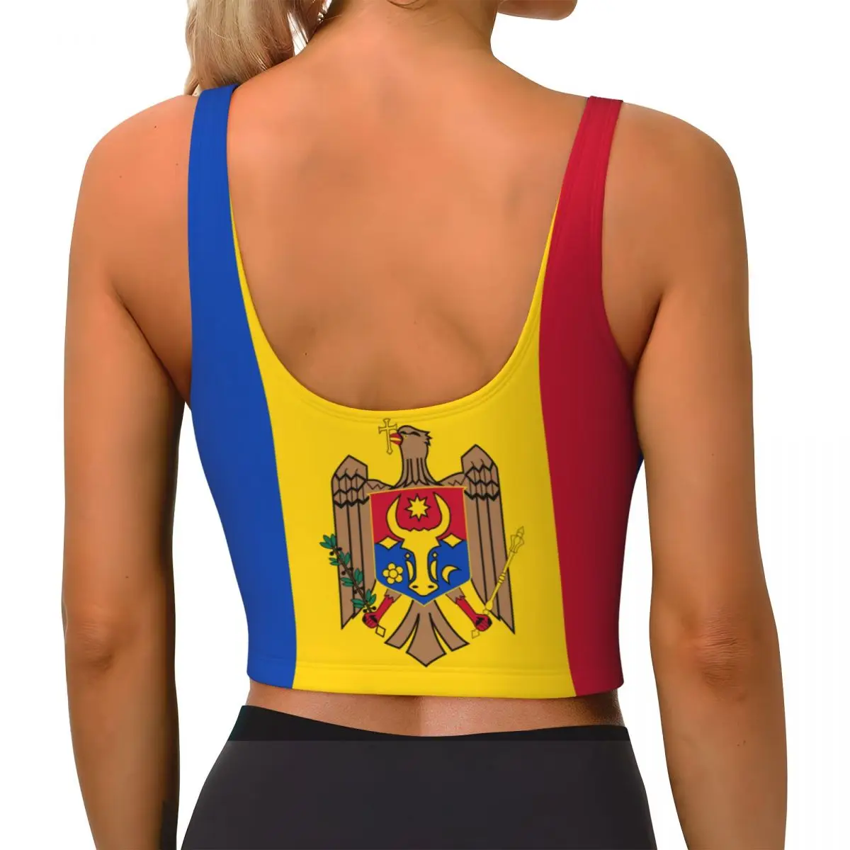 Moldova Flag Basic Tops Women  - Yoga Fitness Women recension och pris