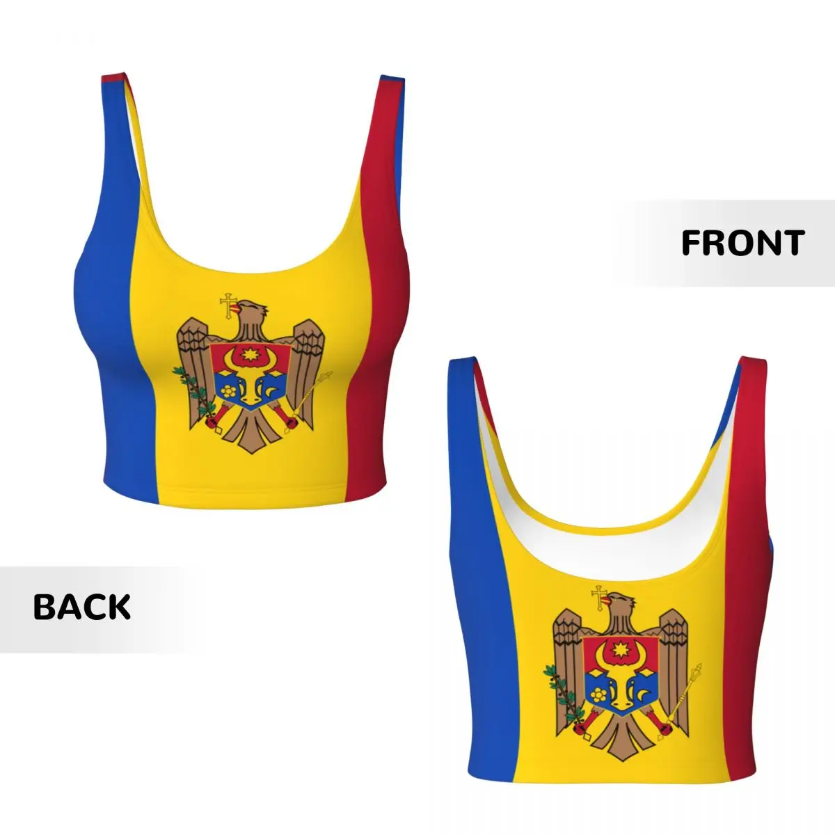 Moldova Flag Basic Tops Women  - Yoga Fitness Women recension och pris