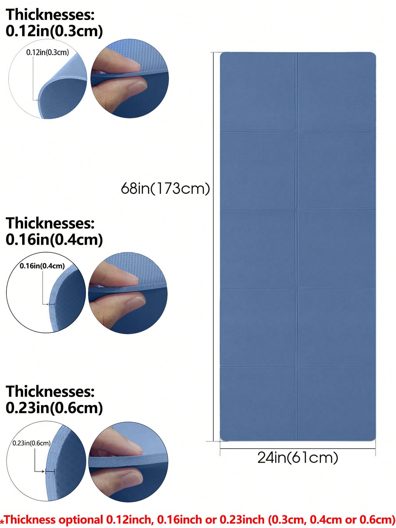 Foldable Yoga Mat Dark Blue Ec - Thick Yoga Mat recension och pris