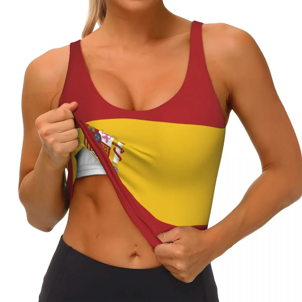 Spain Flag Basic Tops Women Sa - Yoga Fitness Women recension och pris