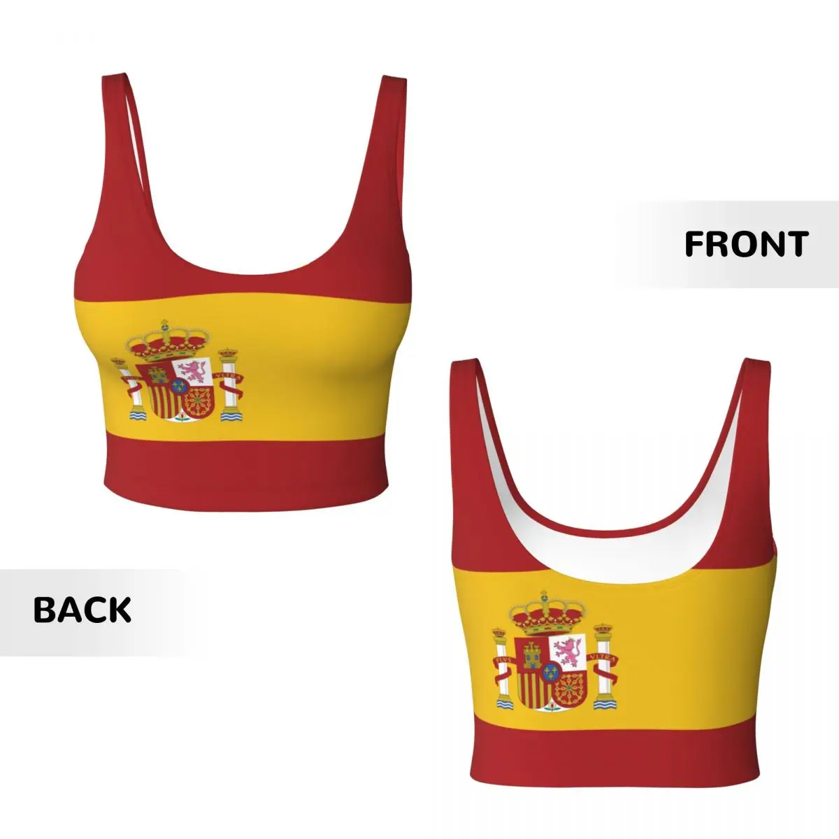 Spain Flag Basic Tops Women Sa - Yoga Fitness Women recension och pris